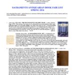 Book catalog for SACRAMENTO ANTIQUARIAN BOOK FAIR LIST SPRING 2016